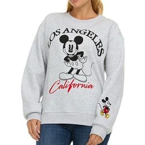Disney Mickey Mouse Embroidered Los Angeles California Fleece Sweatshirt Sz L